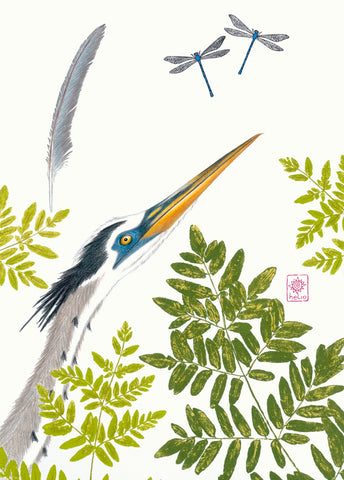 Eyes on the Prize: Great Blue Heron and Bluet Damselflies